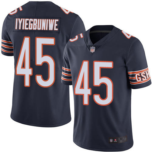 Chicago Bears Limited Navy Blue Men Joel Iyiegbuniwe Home Jersey NFL Football #45 Vapor Untouchable->nfl t-shirts->Sports Accessory